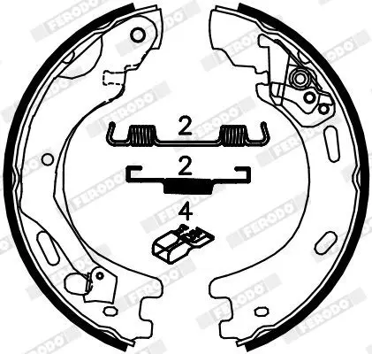 Handler.Part Brake shoe set, parking brake FERODO FSB4062 2