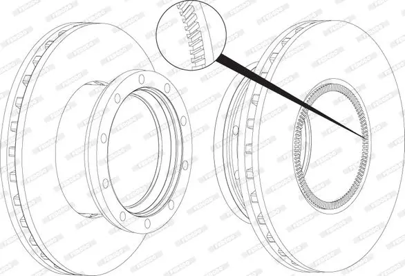 Handler.Part Brake disc FERODO FCR250A 1