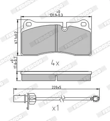 Handler.Part Brake pad set, disc brake FERODO FDB4195 1