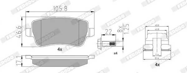 Handler.Part Brake pad set, disc brake FERODO FDB1797 1