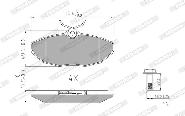 Handler.Part Brake pad set, disc brake FERODO FDB1486 2