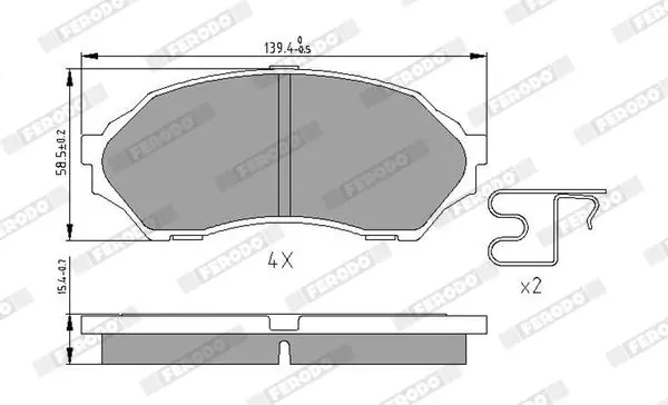 Handler.Part Brake pad set, disc brake FERODO FDB1455 1