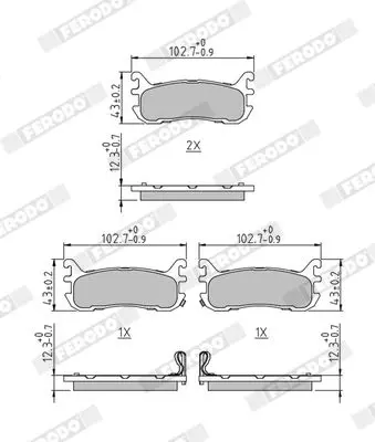 Handler.Part Brake pad set, disc brake FERODO FDB1012 1