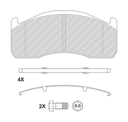 Handler.Part Brake pad set, disc brake FERODO FCV1952B 2