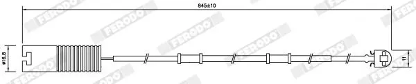 Handler.Part Warning contact, brake pad wear FERODO FWI285 2