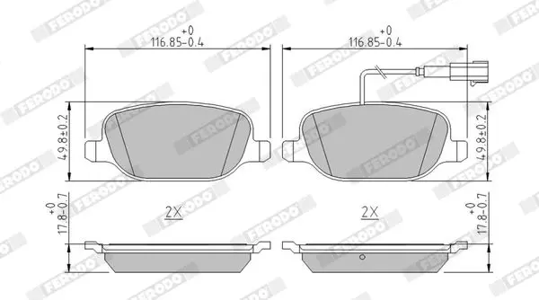 Handler.Part Brake pad set, disc brake FERODO FDB4337 1