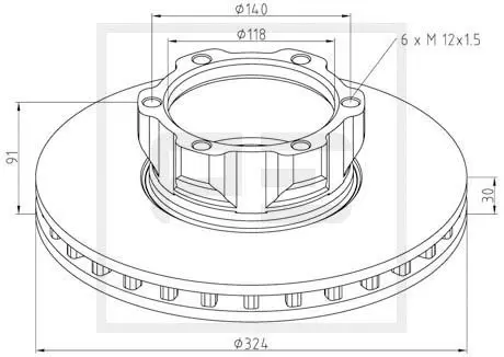 Handler.Part Brake disc PE Automotive 01665200A 1