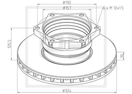 Handler.Part Brake disc PE Automotive 01665300A 1