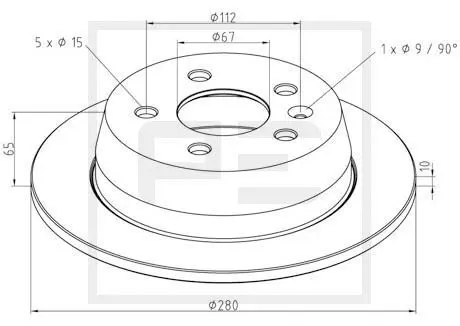 Handler.Part Brake disc PE Automotive 01665500A 1