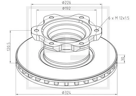 Handler.Part Brake disc PE Automotive 01666100A 1