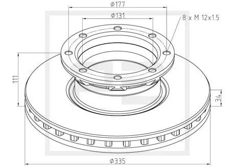 Handler.Part Brake disc PE Automotive 01666300A 1