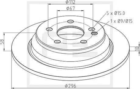 Handler.Part Brake disc PE Automotive 01667300A 1