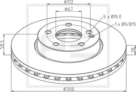 Handler.Part Brake disc PE Automotive 01667400A 1