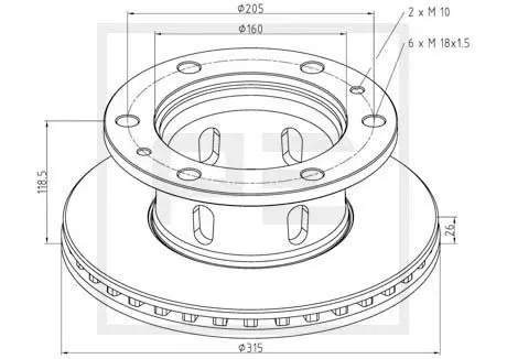 Handler.Part Brake disc PE Automotive 02665210A 1