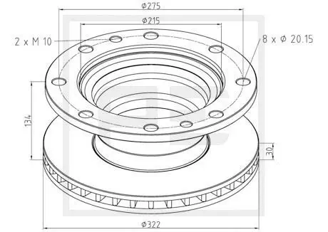 Handler.Part Brake disc PE Automotive 02665410A 1