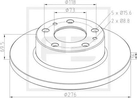 Handler.Part Brake disc PE Automotive 02667010A 1