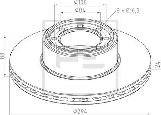 Handler.Part Brake disc PE Automotive 02667410A 1