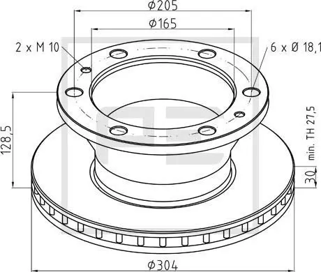 Handler.Part Brake disc PE Automotive 02667710A 1