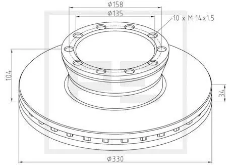 Handler.Part Brake disc PE Automotive 03610900A 1