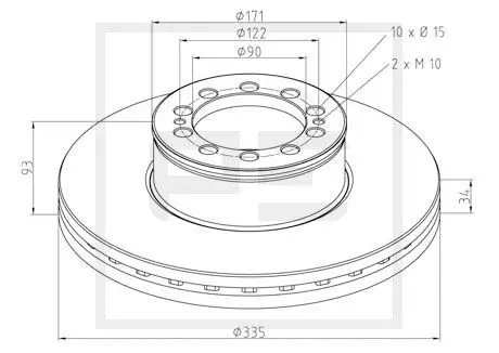 Handler.Part Brake disc PE Automotive 03612600A 1