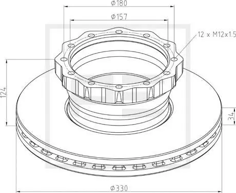 Handler.Part Brake disc PE Automotive 03613100A 1