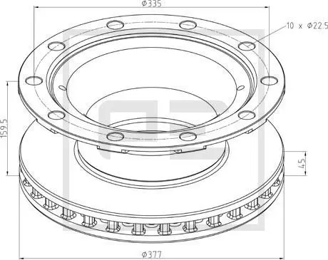 Handler.Part Brake disc PE Automotive 04637900A 1