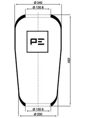 Handler.Part Air gaiter, pneumatic suspension axle lift PE Automotive 08401470A 1