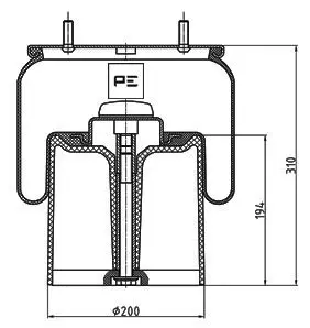 Handler.Part Boot, air suspension PE Automotive 08408373A 1