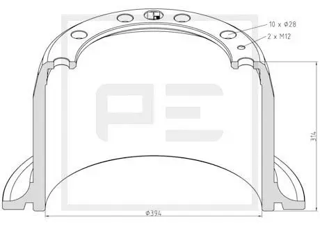 Handler.Part Brake drum PE Automotive 14604600A 1