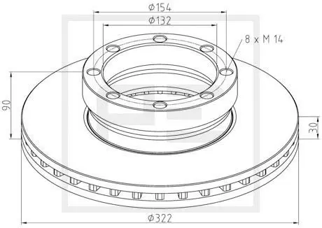 Handler.Part Brake disc PE Automotive 14620000A 1