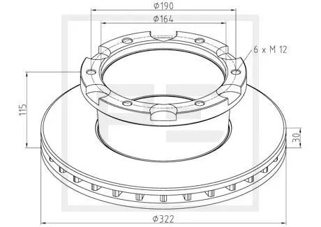 Handler.Part Brake disc PE Automotive 14620500A 1