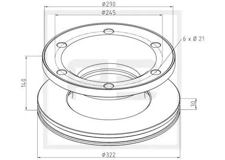 Handler.Part Brake disc PE Automotive 25601800A 1