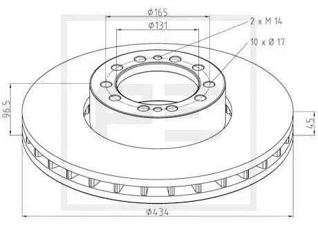 Handler.Part Brake disc PE Automotive 25602800A 1