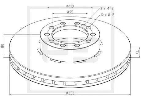 Handler.Part Brake disc PE Automotive 25602900A 1