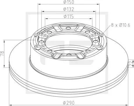 Handler.Part Brake disc PE Automotive 25604000A 1