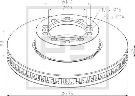 Handler.Part Brake disc PE Automotive 25604200A 1