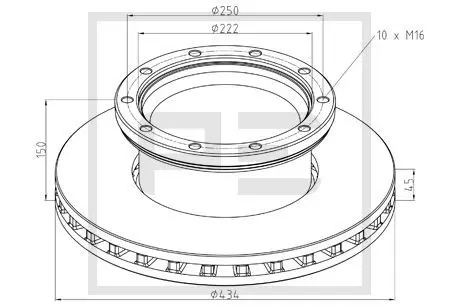 Handler.Part Brake disc PE Automotive 26600300A 1