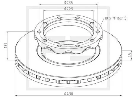 Handler.Part Brake disc PE Automotive 46610200A 1