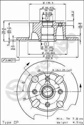 Handler.Part Brake disc BREMBO 08216308 1