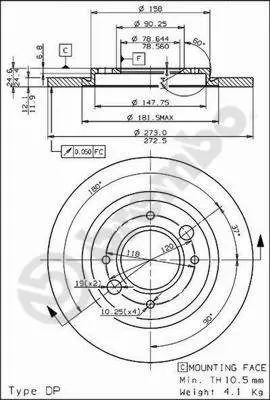 Handler.Part Brake disc BREMBO 08246720 1