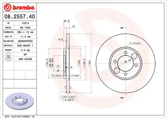 Handler.Part Brake disc BREMBO 08255740 1