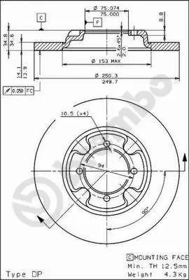 Handler.Part Brake disc BREMBO 08310910 1