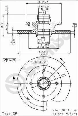 Handler.Part Brake disc BREMBO 08446910 1