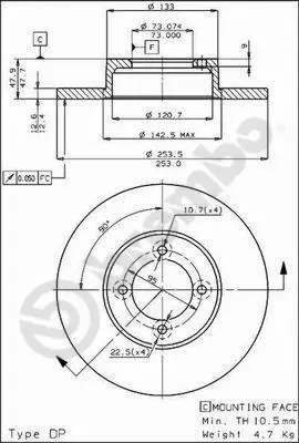 Handler.Part Brake disc BREMBO 08475210 1