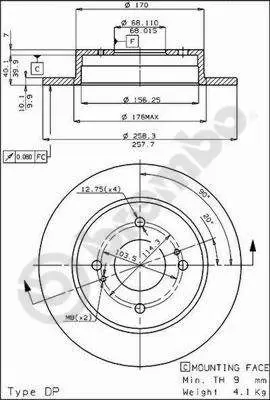 Handler.Part Brake disc BREMBO 08485210 1