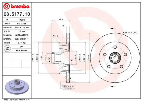 Handler.Part Brake disc BREMBO 08517710 1