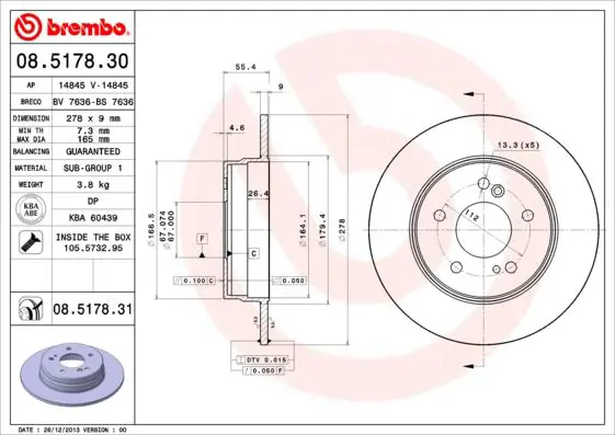 Handler.Part Brake disc BREMBO 08517831 1