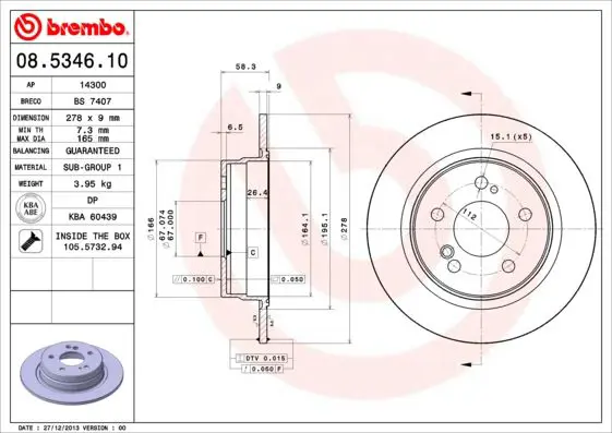 Handler.Part Brake disc BREMBO 08534610 1