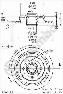 Handler.Part Brake disc BREMBO 08565310 1