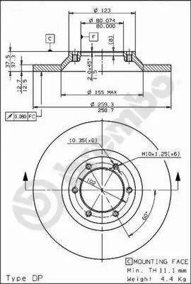 Handler.Part Brake disc BREMBO 08719710 1